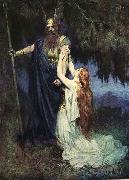 Brunhilde knelt at his feet Ferdinand Leeke